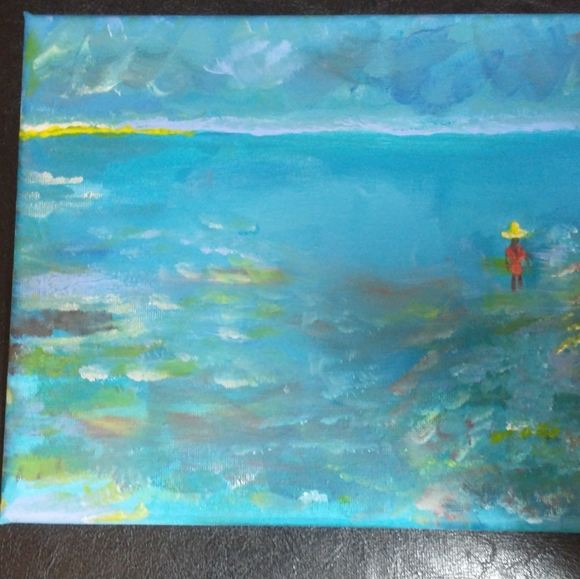 Original Painting - Lovely Blues, Acrylic Painting, Designs By Sandy  8x10 - Picture 5 of 5